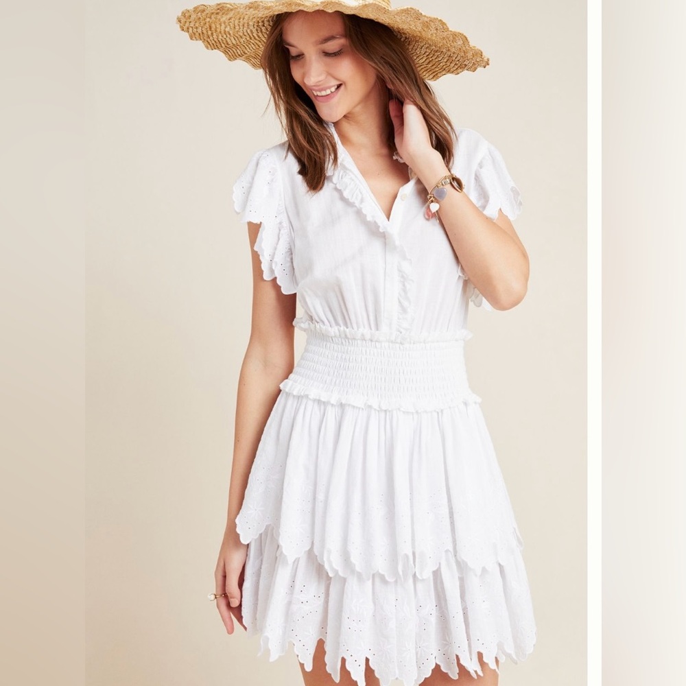 Rebecca Taylor La Vie Michelle Eyelet Mini Dress (Size S)